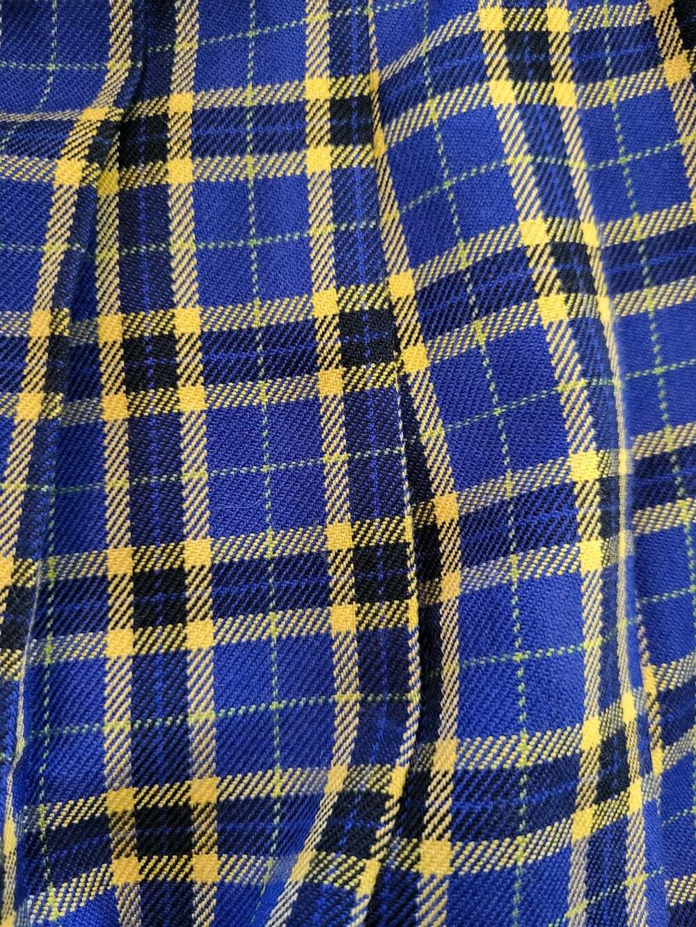 Farmcore cottagecore Southern Lady Vintage Pleated Plaid Midi Skirt Size 18 Blue - Picture 3 of 5